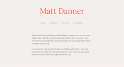 Desktop Screenshot of mattdanner.net